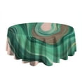thumbnail image 5 of Green Marble Gold Wave Pattern Round Tablecloth 60"x60",Wrinkle Wipeable Table Cloth for Kitchen Dining Room Picnic Patio Party, 5 of 6