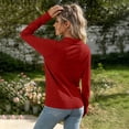 thumbnail image 6 of Women's Lapel Collar Long Sleeve Top， Thin Knit Button Cardigan Sweater,M, 6 of 7