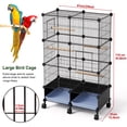 thumbnail image 4 of ISLMDOY Bird Cage, 45.6 inch Metal Breeding Bird Cage with Wood Perch, Slide-Out Tray, Water Bottle & Feeder for Parrots, Cockatiels, Lovebirds Birds, 4 of 8