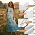thumbnail image 7 of FOR U DESIGNS Green Tree Leaf Print Matching Couple Outfits Linen-Look Casual Set Men's Button Shirt and Women's Swing Sleeveless Dress, 7 of 7
