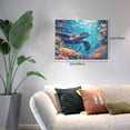 thumbnail image 2 of Daiia Colorful Underwater Plant Turtle Print Canvas Decorative Picture – 30x40in Artistic Wall Art, Ready-to-Hang Canvas Print for Living Room（Horizontal）, 2 of 6