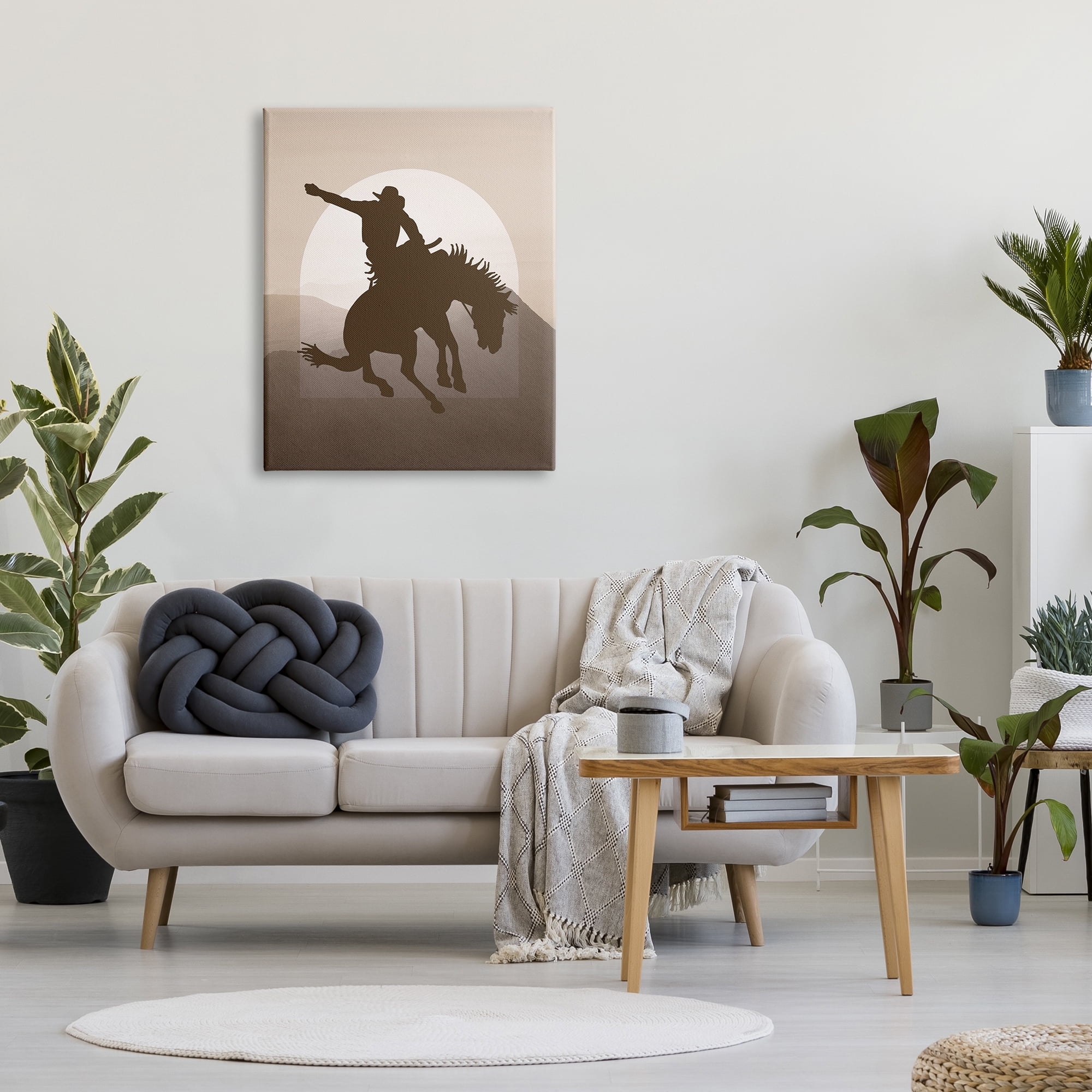 Stupell Industries Modern Cowboy Silhouette Animals & Insects Painting Gallery Wrapped Canvas Art Print Wall Art, 30 x 40
