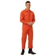 thumbnail image 2 of Doomiva Mens Long Sleeve Zip-Front Coverall Flame Resistant Multiple Pockets Work Coverall Jumpsuit Orange XXL, 2 of 7