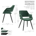 thumbnail image 6 of Porthos Home Fulco Velvet Dining Chair, Durable Black Steel Legs, 6 of 7