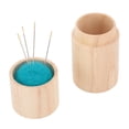 thumbnail image 1 of Circular Wooden Sewing Needle Holder Pincushion Box Capacity Multifunction Pin Cushion with Embroidery, 1 of 8