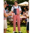 thumbnail image 4 of 250th Anniversary American Flag Overalls Adjustable Straps Mens Red White Blue Bib Coveralls 4th of July Romper(American Flag,L), 4 of 11