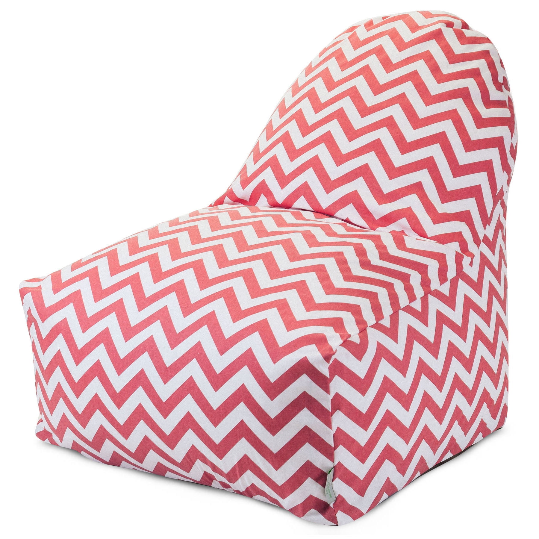 Majestic Home Goods Indoor Coral Chevron Bean Bag Kickit Chair 30 in L
