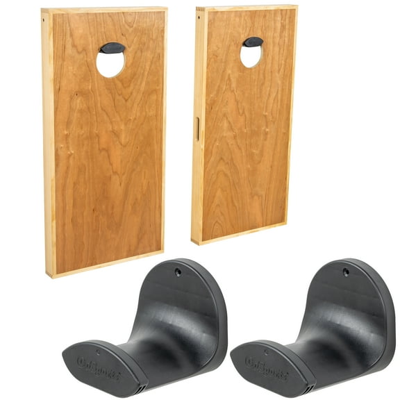 GoSports Wall Mounted Cornhole Board Hangers Set with Bean Bag Tote, 2 Pack
