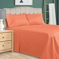 thumbnail image 3 of SUPERIOR Solid Egyptian Cotton Queen Deep Pocket Sheet Set, Coral, 3 of 4
