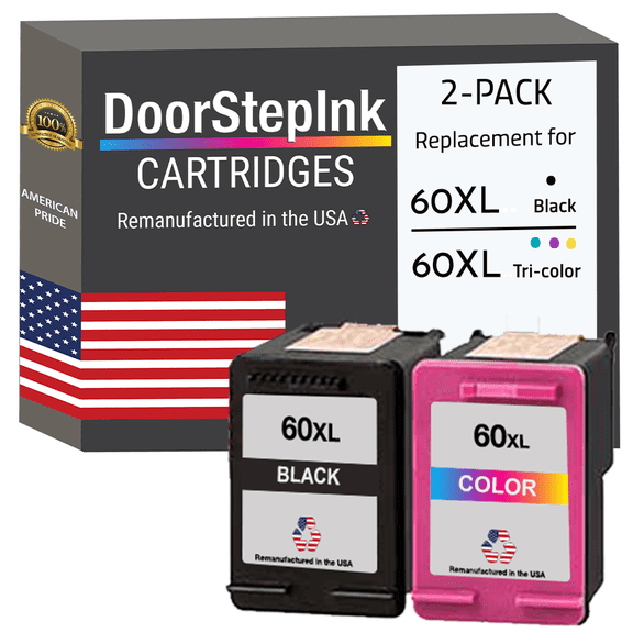 Remanufactured DoorStepInk High Yield Ink Cartridge for HP 60XL Black and Tri-Color