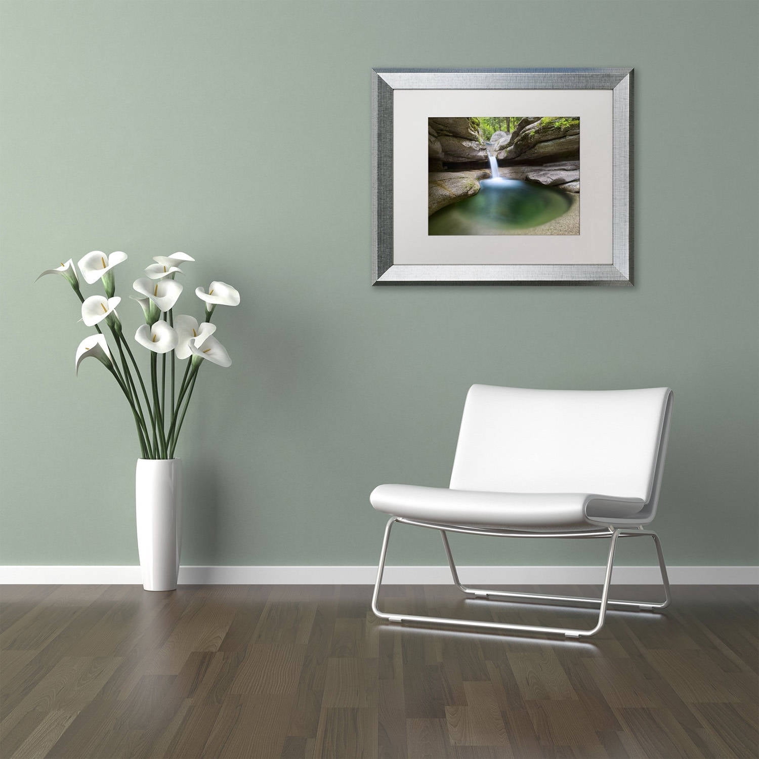 Trademark Fine Art 'Sabbaday Green Pool' Canvas Art by Michael Blanchette Photography, White Matte, Silver Frame