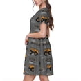 thumbnail image 2 of Balery Construction Machines Vestidos sueltos de manga corta para mujer, vestidos de verano 2025, vestidos casuales de corte A con vuelo., 2 of 6