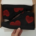 thumbnail image 6 of Coolcustomize Men's Sweetheart Heart Pattern High-top Sneakers, Stylish Black & Red Design, Lace-Up Casual Boots for Daily Wear, Perfect Gift for Couples/Valentine's Day, Outdoor Trendy Casual Shoes, 6 of 10