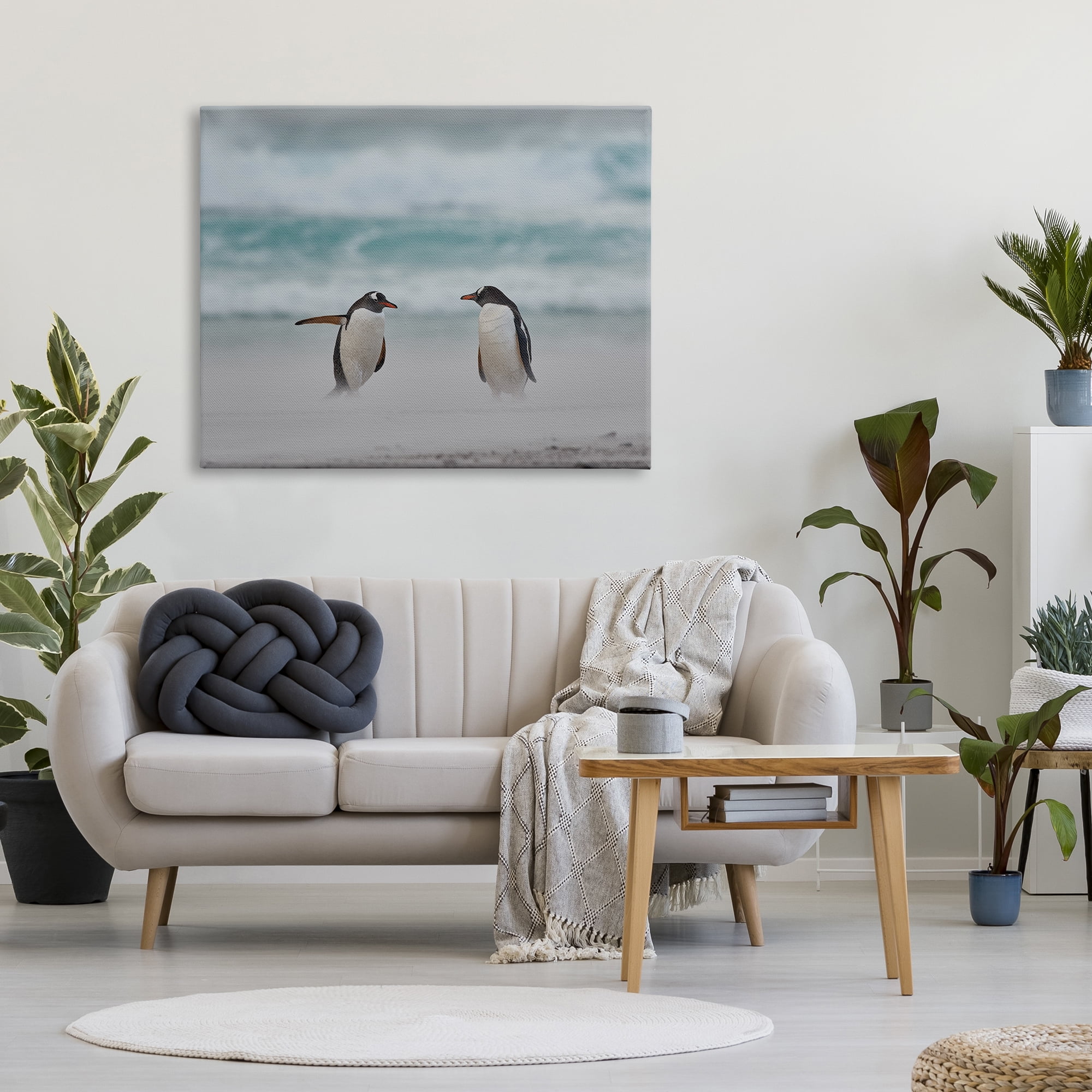 Stupell Industries Penguins on Arctic Beach Animals & Insects Photography Gallery Wrapped Canvas Art Print Wall Art, 48 x 36