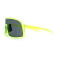 thumbnail image 6 of Classic Mens Oversized Shield Wrap Around MTB Sport Plastic Sunglasses Green - Black, 6 of 8