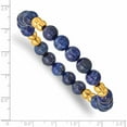 thumbnail image 2 of Stainless Steel Polished Yellow Ip-Plated With Lapis Beaded Stretch Bracelet Made In China -Jewelry By Sweet Pea, 2 of 5