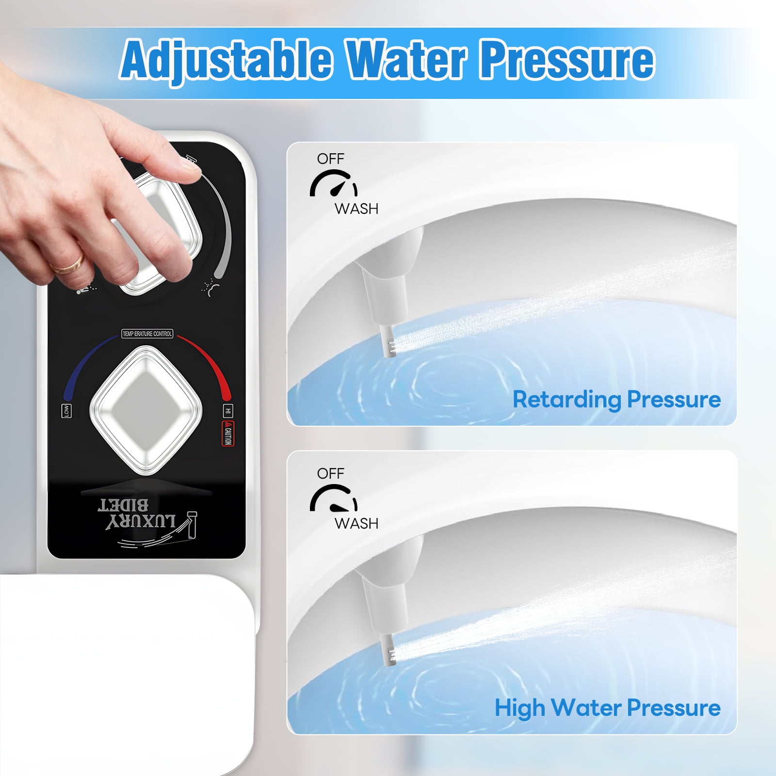 E-Greetshopping Bidet Attachment – Dual Nozzle with Hot & Cold Water, Rear and Feminine Wash, Includes Storage Hooks