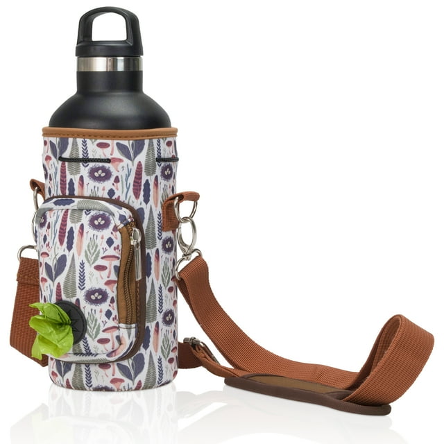 Made Easy Kit Porte-Bouteille d'Eau avec Poche pour Sacs à Déchets de Chien et Bandoulière Rembourrée Réglable