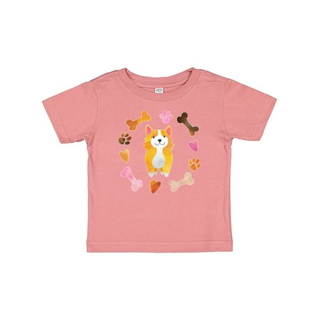 

Inktastic Cute Corgi Puppy Valentine with Hearts and Bones Gift Baby Boy or Baby Girl T-Shirt