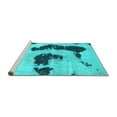 thumbnail image 2 of Ahgly Company Machine Washable Indoor Square Oriental Turquoise Blue Modern Area Rugs, 5' Square, 2 of 4