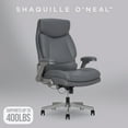 thumbnail image 4 of Shaq Tarvos Premium Ergonomic Big & Tall Office Chair, PureSoft Upholstery with Height Adjustable and Flip-Up Arms, Gray, 4 of 16