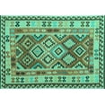 thumbnail image 1 of Ahgly Company Indoor Rectangle Southwestern Turquoise Blue Country Area Rugs, 2' x 4', 1 of 4