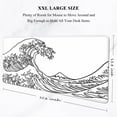 thumbnail image 2 of Large Mouse Pad, XXL Gaming Mousepad, Desk Mat for Desktop, Thick Rubber, Big & Long Size, Stitched Edges, Full Desk Pad for Laptop & Computer, Extended 35.4 x 15.7 in, White Great Wave, 2 of 6