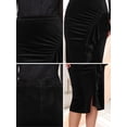 thumbnail image 5 of DARING DIVA Women's Ruffled Ruched Cocktail Midi Skirts Small Black, 5 of 6