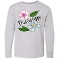 thumbnail image 3 of Inktastic Mississippi Magnolia Flowers and Leaves Long Sleeve Youth T-Shirt, 3 of 5