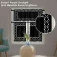thumbnail image 3 of Black Geometric Kitchen Window Curtains Valance and Tier Set 36 Inch Farmhouse Moroccan Lattice Gothic Rod Pocket Short Tier Curtain, Abstract Small Drapes for Kitchen Decor, 3 of 6