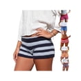thumbnail image 4 of LMLYSoH Women’s Knit Shorts Summer Fashion Low Waist Stripes Print Mini Shorts Stretchy Shorts, 4 of 10