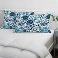 thumbnail image 4 of Abstract Floral Queen Size Pillow Cover, Pillowcase Protectors with Zipper, Breathable Decorative Throw Pillow Case Cover, Blue Flowers Retro Country Watercolor Pillow Shams for Couch Sofa 20x30Inch, 4 of 8
