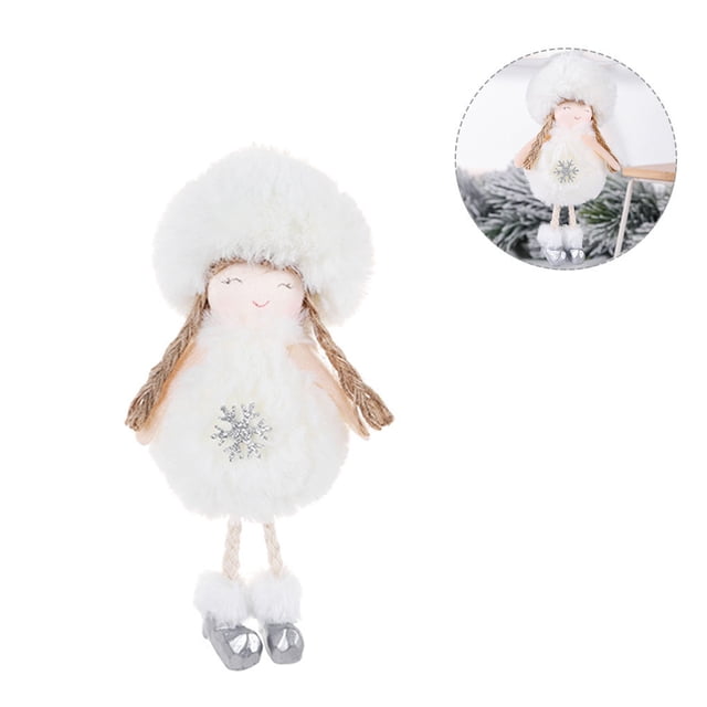Bearachild Adornos navideños para el hogar 2021 muñeco de Ángel de Navidad adorno de árbol de Navidad guirnalda elfo Deco Navidad regalos de Kits de decoración para fiestas Blanco