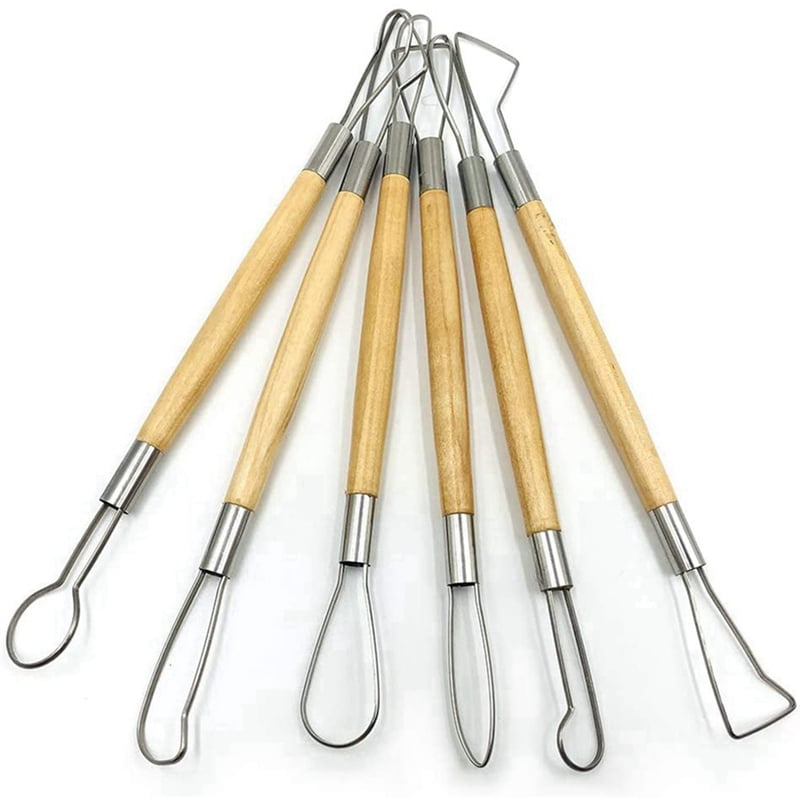 Pottery Clay Sculpting Tools, 220Pcs Wooden Handle Pottery Carving Tools & Metal Scraper & Plastic Clay Shaping Tools