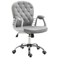 thumbnail image 1 of Grey Velvet Office Chair with Adjustable Height & Tufted Back - Comfortable Computer Desk Task Chair for Home Office & Workspace (23.4" x 23.8" x 40.6"), 1 of 7