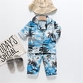 thumbnail image 3 of WhouRiu Toddler Boys Pajama Set Dinosaur Animals Prints Long Sleeve Button Top Pants Kids Silk Fall Sleepwear Outfits Blue,Sized 2-3, 3 of 3