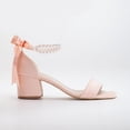 thumbnail image 1 of Illy - Zapatos de tacón de ante color coral con perlas coral 6.5, 1 of 9