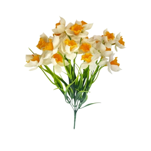 Eoozwa 7 Stem Artificial Daffodils Silk Flowers for Wedding and Living Room Decoration, Spring Easter Centerpiece Arrangement for Table and Vase