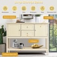 thumbnail image 4 of Costway Sideboard Buffet Table Wooden Console Table w/ Drawers & Cabinets Beige, 4 of 11