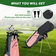 thumbnail image 6 of XDriveMax 6 Pieces Golf Club Set, Junior Complete Set for Ages 8-12 with Stand Bag, Right Handed, 2 Head Covers, Pink, 6 of 7