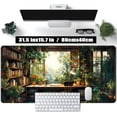thumbnail image 2 of Green Plant Lovers Cute Desk Mat, Kawaii Desk Pad XXL Large Extended Lofi Mouse Pad Gaming Anime Mousepad, Big Laptop Computer Keyboard and Mouse Mat for Girl Women Office Desk Decor 31.5x15.7 in, 2 of 6