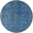 thumbnail image 1 of Ahgly Company Machine Washable Indoor Round Industrial Modern Blue Area Rugs, 4' Round, 1 of 7