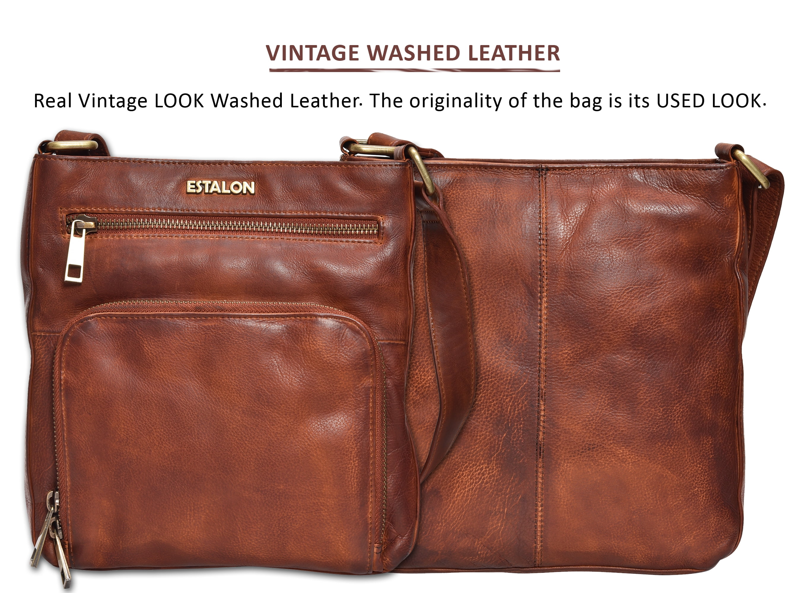 Estalon leather messenger on sale bag