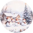 thumbnail image 1 of 2024 Nuevo mantel redondo de PVC con estampado principal navideño, mantel individual con aislamiento de dibujos animados, 1 of 1