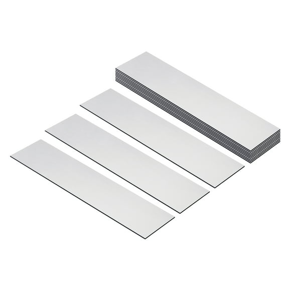 Uxcell 8"x2" Blank Name Plates, 12 Pack Custom Engraved Name Plate, Silver, Black