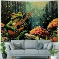 thumbnail image 4 of Creowell  Funny Frog Tapestry Red Mushroom Tapestries Moon Stars Wall Tapestry Large Plants Tapestry for Bedroom Hippie Aesthetic Tapestry Wall Hanging 40x30inch, 4 of 6