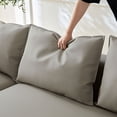 thumbnail image 6 of Modern Sectional Sofa Curved Couch, Luxury Bonded Leather Upholstered Sofa with Chaise, 124.8''  Oversized Curved Leisure Couch with  7 Pillows for Living Room, Right Chaise, Light Grey, 6 of 9