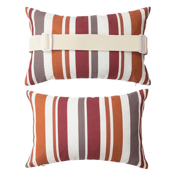 2 Pcs Chaise Lounge Head Pillow with Strap Outdoor Waterproof Neck Headrest Pillow with Adjustable Elastic Band A,2 Pcs * Chaise Lounge Head Pillow,Red-Brown