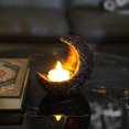 thumbnail image 5 of 20cm Candelero llevado en forma de luna de la palmatoria del candelero con la vela Eid Mubarak, 5 of 5