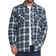 thumbnail image 1 of Camisas de manga larga ajustadas de botones con bolsillo para hombres INSPIRE CHIC en colores contrastantes, XL, azul y blanco, 1 of 7